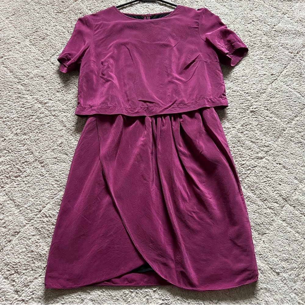 Amanda Uprichard Popover Silk Dress Wedding Guest Formal Homecoming Sz P (XS-S)